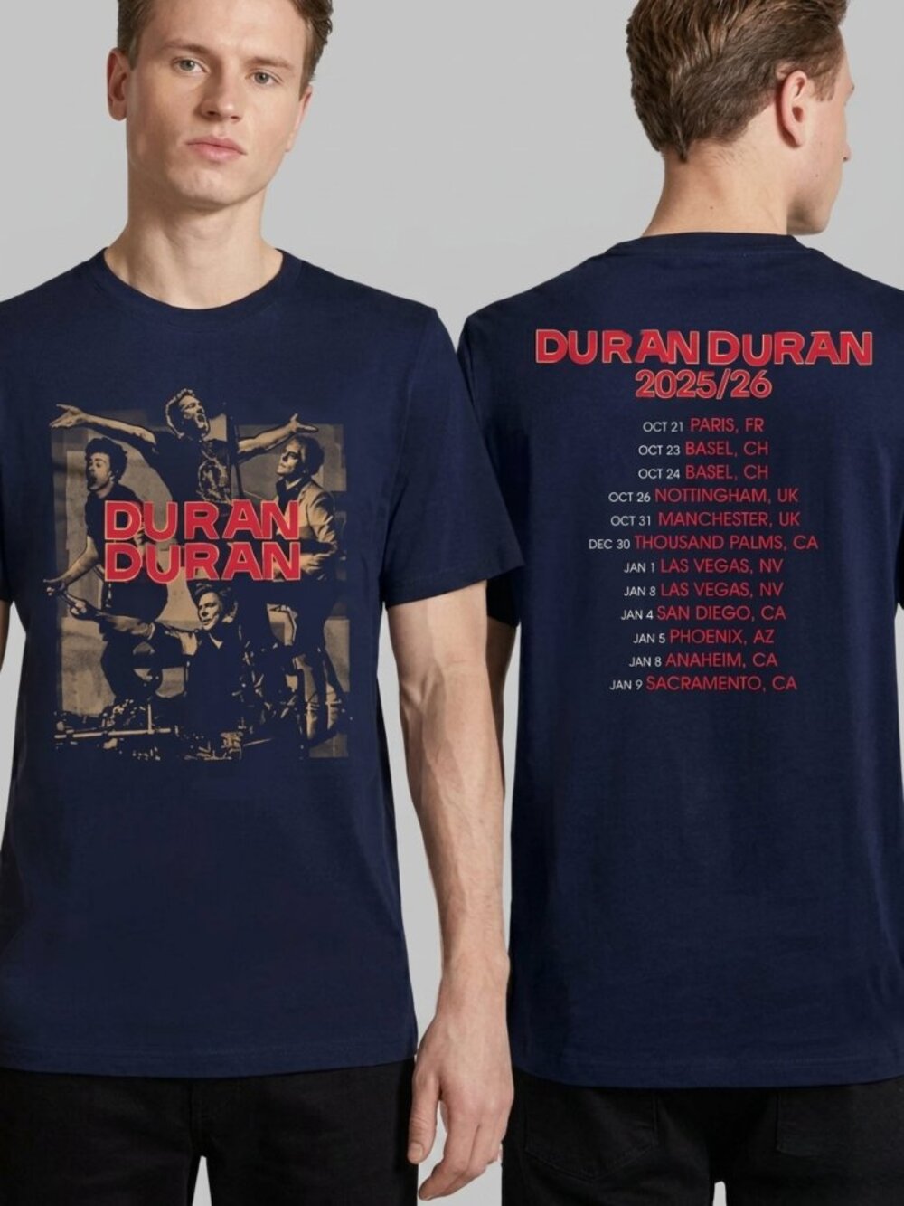Duran Duran 2025 2026 Tour Tee Vintage Band Shirt Retro Concert Merch